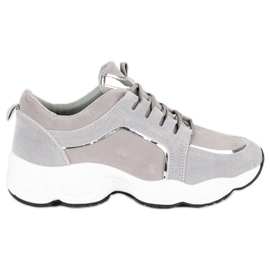 Vices Vizi per scarpe sportive in camoscio grigio