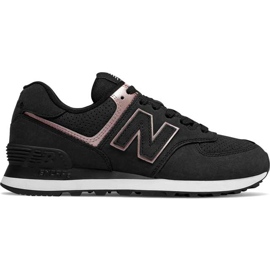 New Balance Wl574nbk Nero con Champagne metallizzato