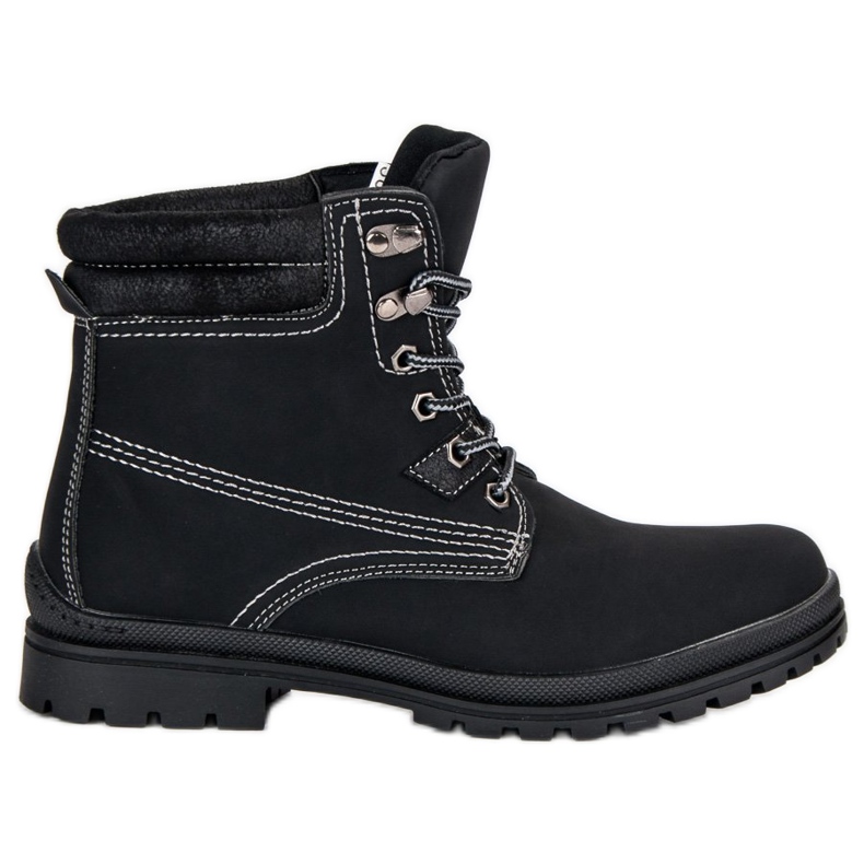 Scarponi da trekking neri allacciati nero