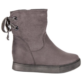 Bestelle Stivali con zeppa bordeaux grigio