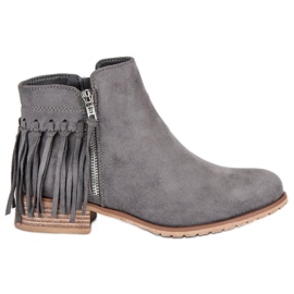 Kayla Stivali boho in pelle scamosciata grigio