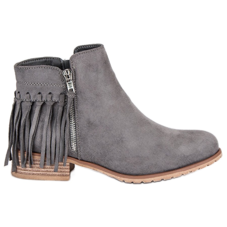 Kayla Stivali boho in pelle scamosciata grigio