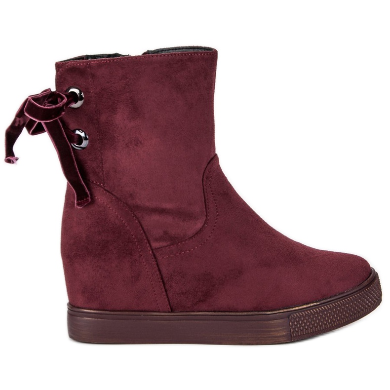 Bestelle Stivali con zeppa bordeaux multicolore rosso