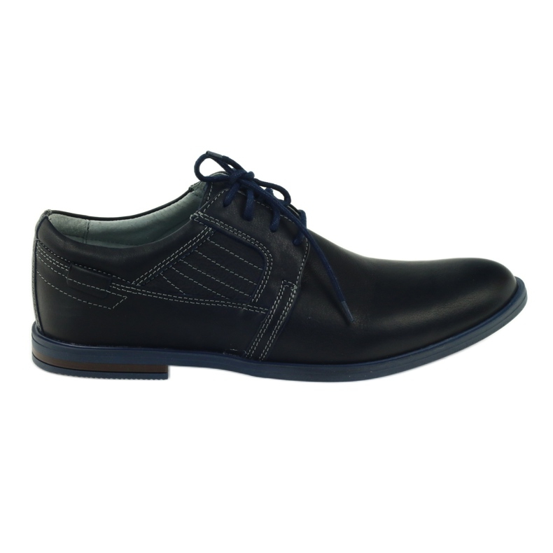 Riko Scarpe in pelle blu navy maschile 819