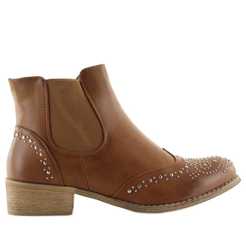 Stivaletti Chelsea marroni con borchie, Ka16-160sl marrone Camel