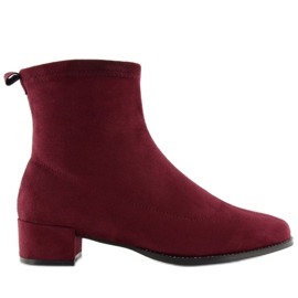 Stivali con tacco basso bordeaux F184 Red rosso