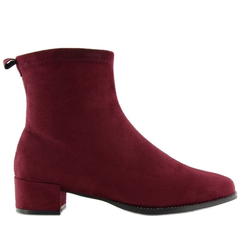 Stivali con tacco basso bordeaux F184 Red rosso