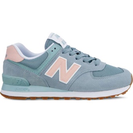 New Balance Wl574flb Summer Dusk Smoke Blue con rosa dell'Himalaya