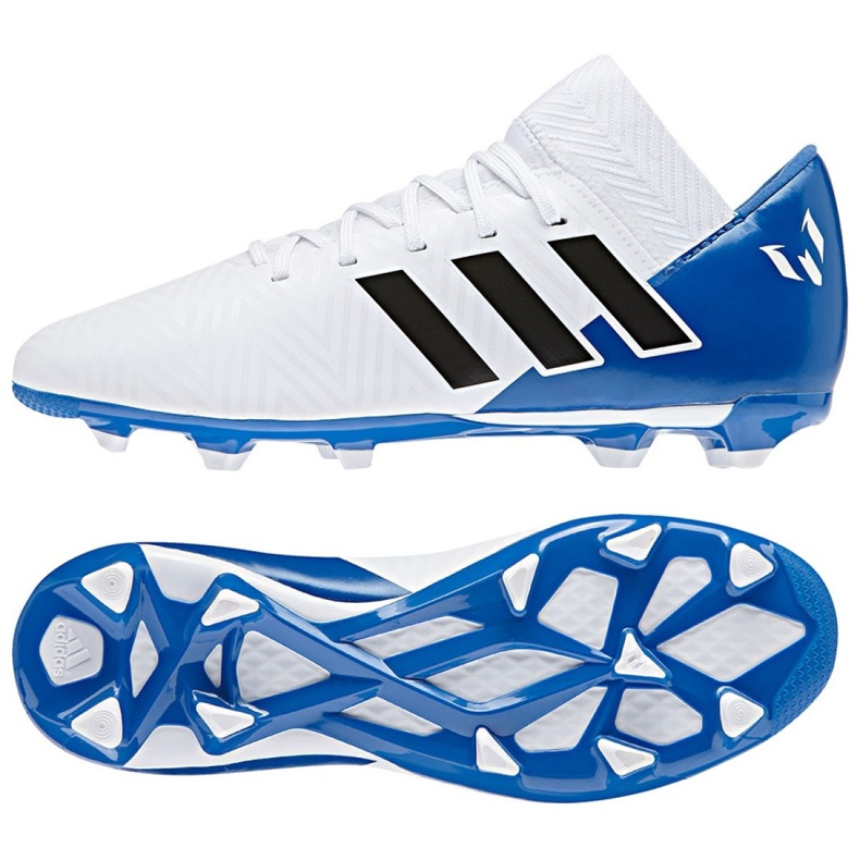 Scarpe da calcio Adidas Nemeziz Messi 18.3 FxG Jr DB2364 multicolore bianca