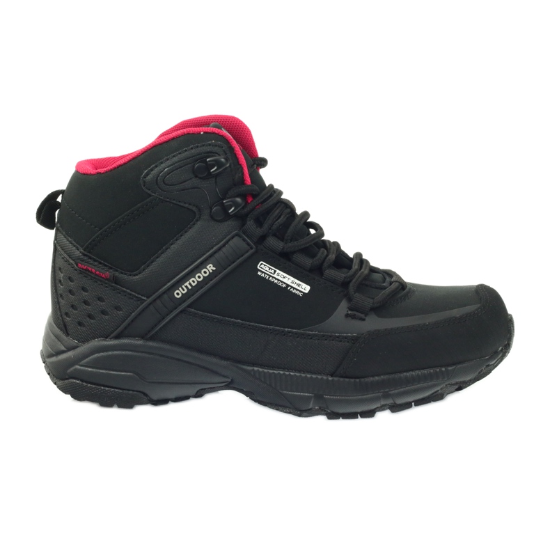 DK 1751 scarpe da trekking softshell nere nero rosso