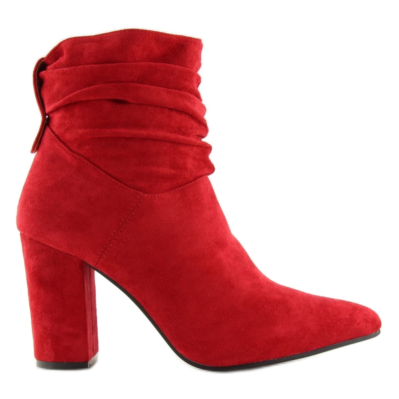 Rosso Stivali con tacco largo NC781 Rosso