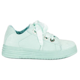 Sneakers in camoscio menta verde