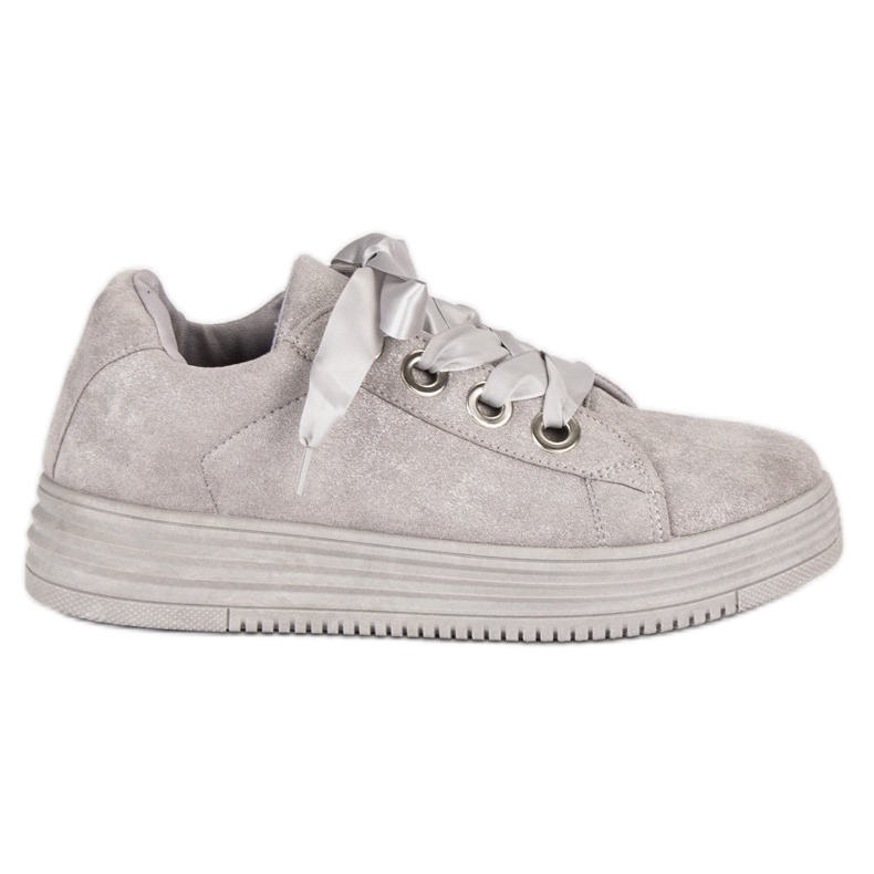 Sneakers in camoscio grigio chiaro