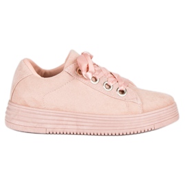 Sneakers in camoscio rosa