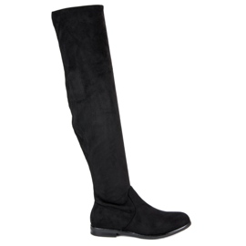 Super Me Stivali alla coscia in camoscio nero