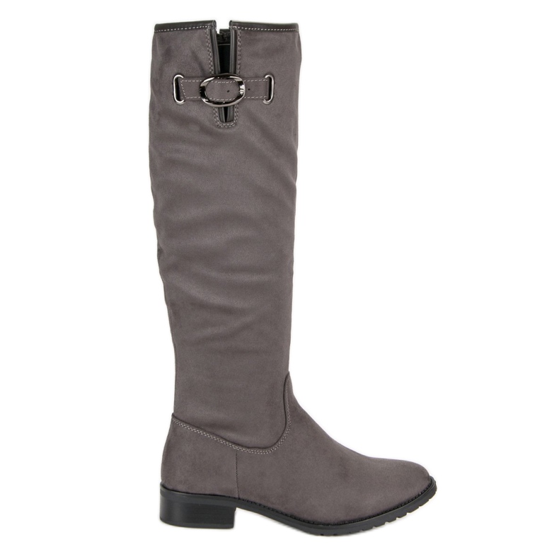 Super Me Stivali classici in pelle scamosciata grigio
