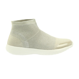 American Club Scarpe sportive americane da donna 17044 beige argento giallo