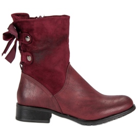 Forever Folie Stivali bordeaux alla moda rosso