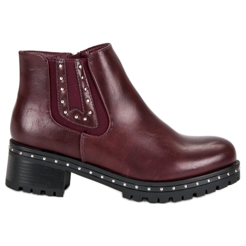 Anesia Paris Stivali Jodhpur con tacco alto rosso