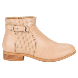 Abloom Stivaletti beige con cerniera nero marrone