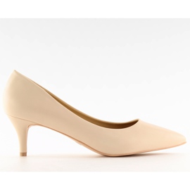 Décolleté con tacco basso beige 123-3 Beige