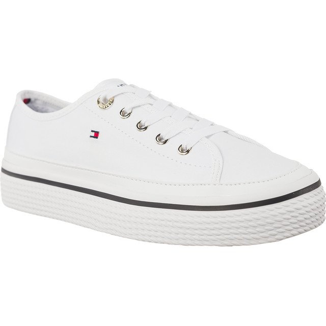 Tommy Hilfiger Sneaker Flatform aziendale 100 bianca