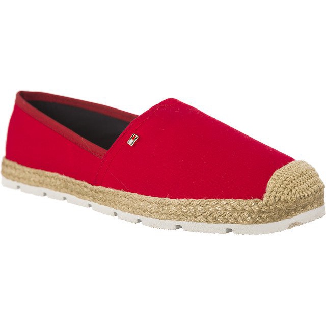 Tommy Hilfiger Espadrillas di cotone piatte 611 rosso