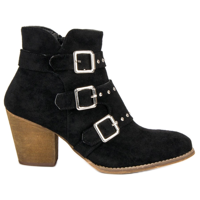 Stivaletti casual con tacco alto nero