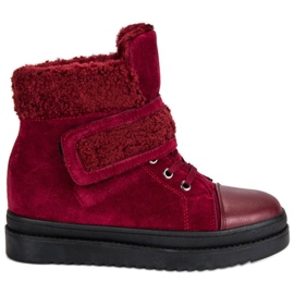 Stivali bordeaux caldi rosso