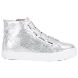 Sneakers argento sopra la caviglia grigio