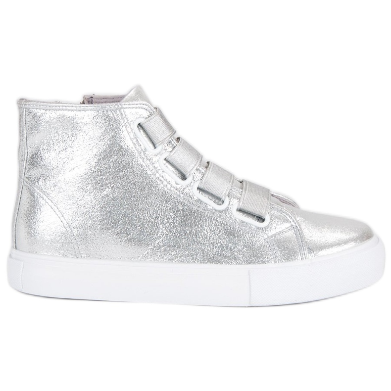 Sneakers argento sopra la caviglia grigio