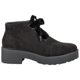 Anesia Paris Stivali alla moda in pelle scamosciata nero