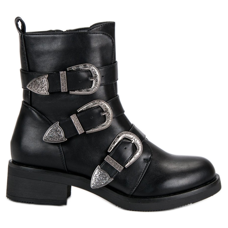 Ideal Shoes Stivali alla moda per l'autunno nero