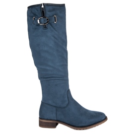 Super Me Stivali classici in pelle scamosciata blu