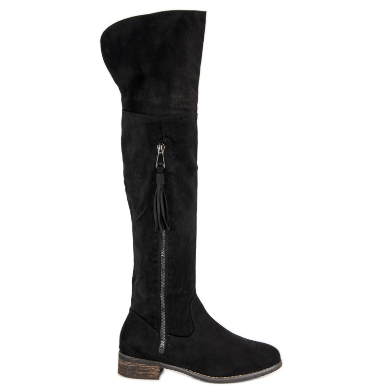 Queentina Stivali boho in pelle scamosciata nero
