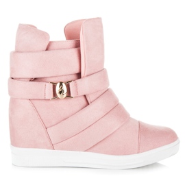 Sneakers rosa con zeppa