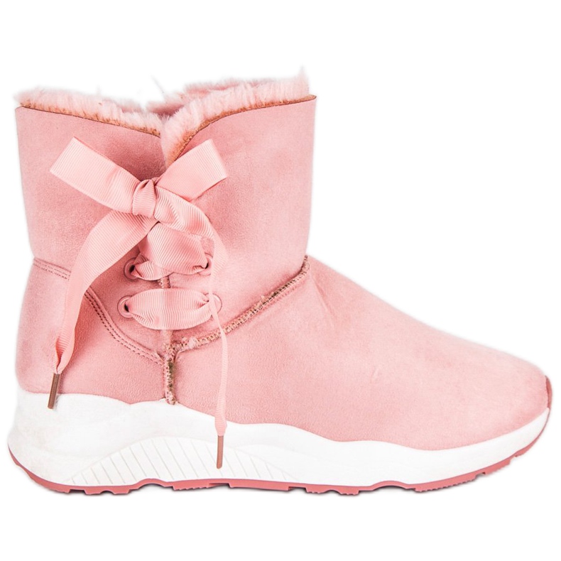Lemax Stivali da neve alla moda con pelliccia rosa