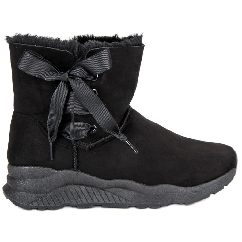 Lemax Stivali da neve alla moda con pelliccia nero