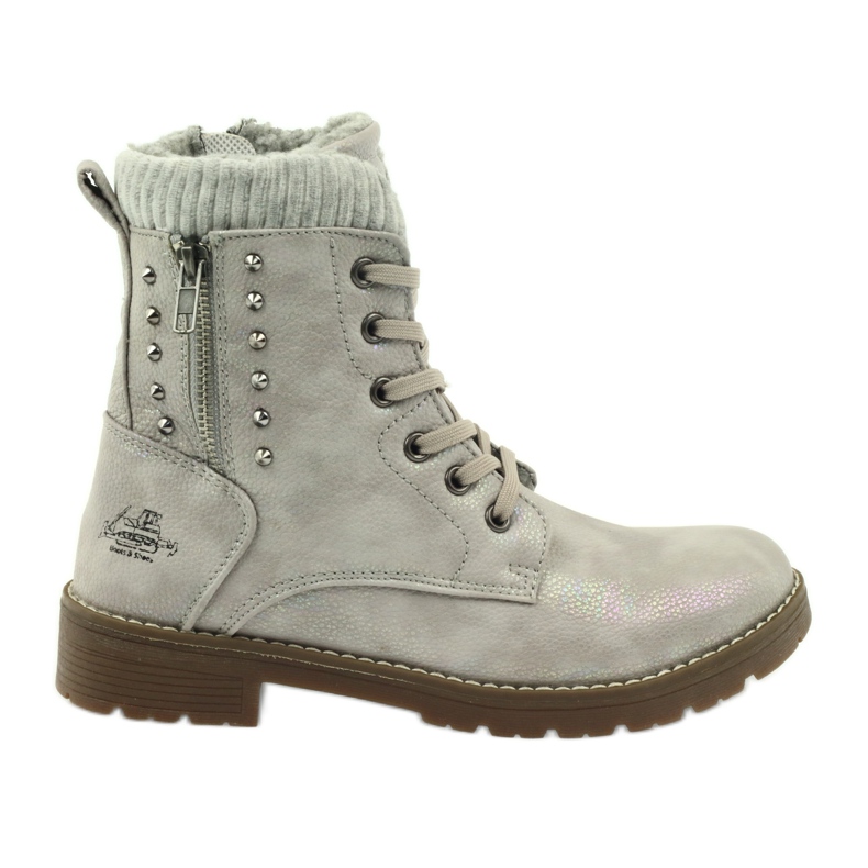 DK Stivali Timberki su pelliccia grigio perla