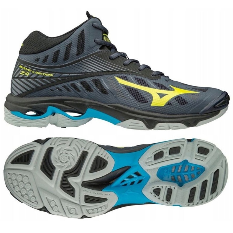 Scarpe da pallavolo Mizuno Wave Lighting Z4 Mid M V1GA180547 nero grigio