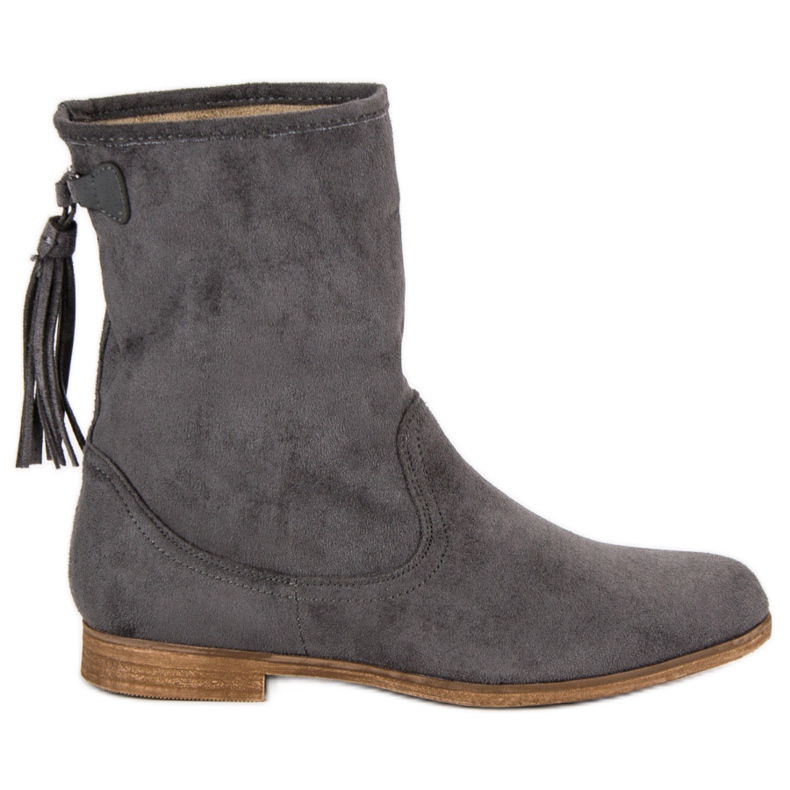 Weide Stivaletti boho in pelle scamosciata grigio