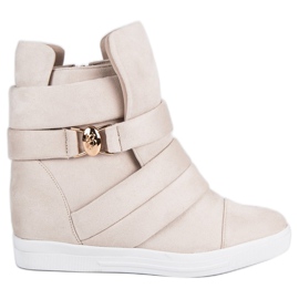 Sneakers con zeppa beige