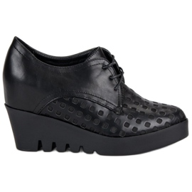 J. Star Scarpe traforate su zeppa nero