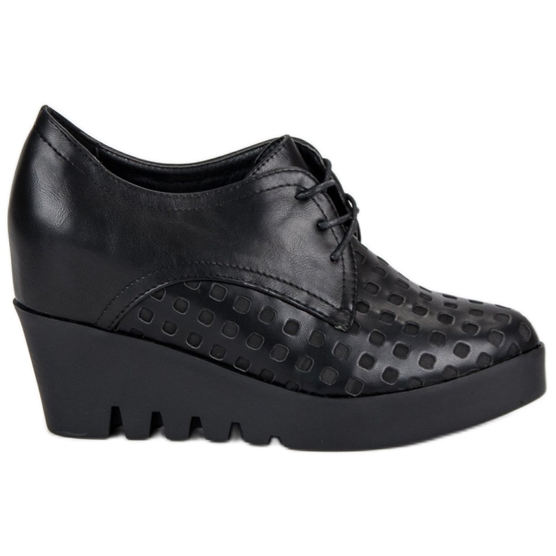 J. Star Scarpe traforate su zeppa nero