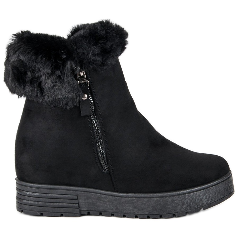 Lucky Shoes Stivali neri con zeppa nero