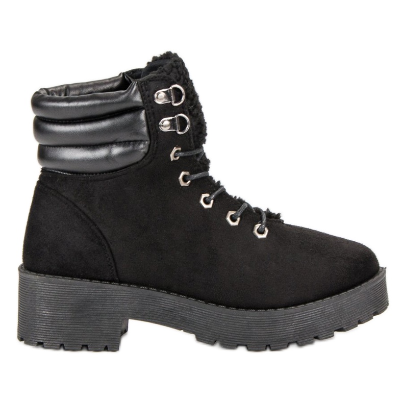 Trapper in pelle scamosciata nero