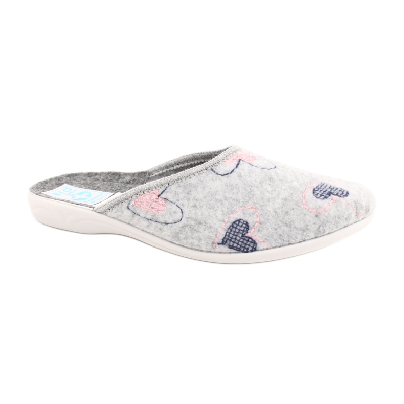 Pantofole in feltro grigio cuori Adanex 19255 grigio rosa