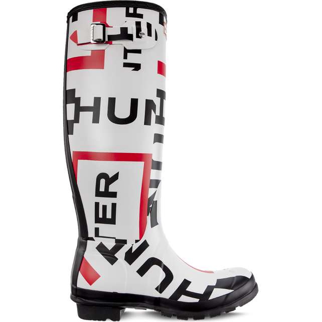 Hunter Logo esploso con logo esploso originale da donna bianca nero rosso