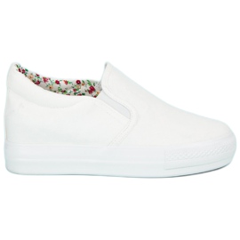 J. Star Sneakers bianche con zeppa bianca