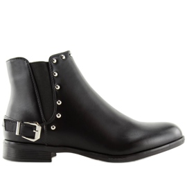 Stivaletti Chelsea neri con borchie nere BM166 Black nero